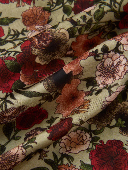 Floral Design Side Bow Blouse - Multi Color