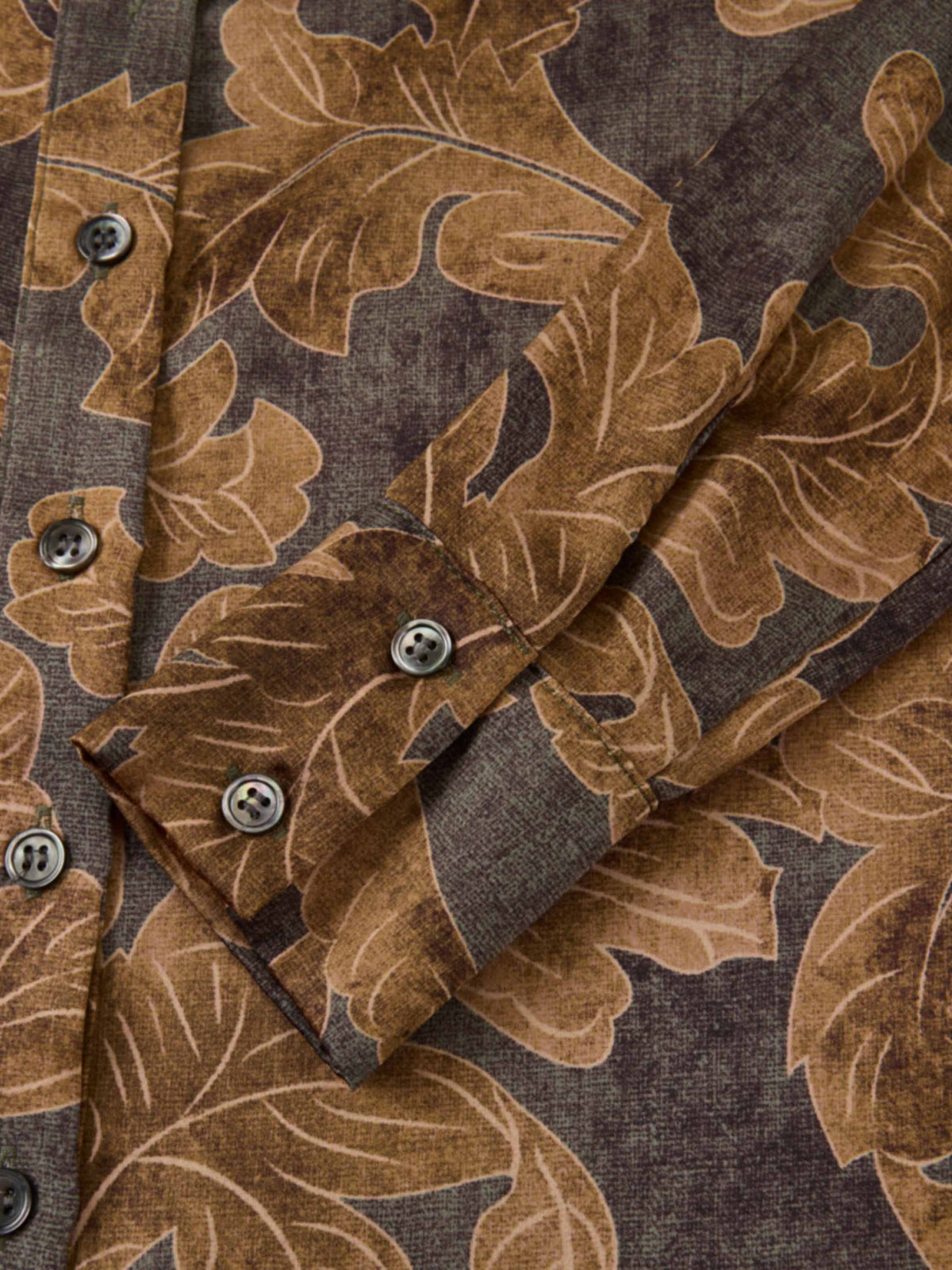 Printed Button Blouse - Gold Floral