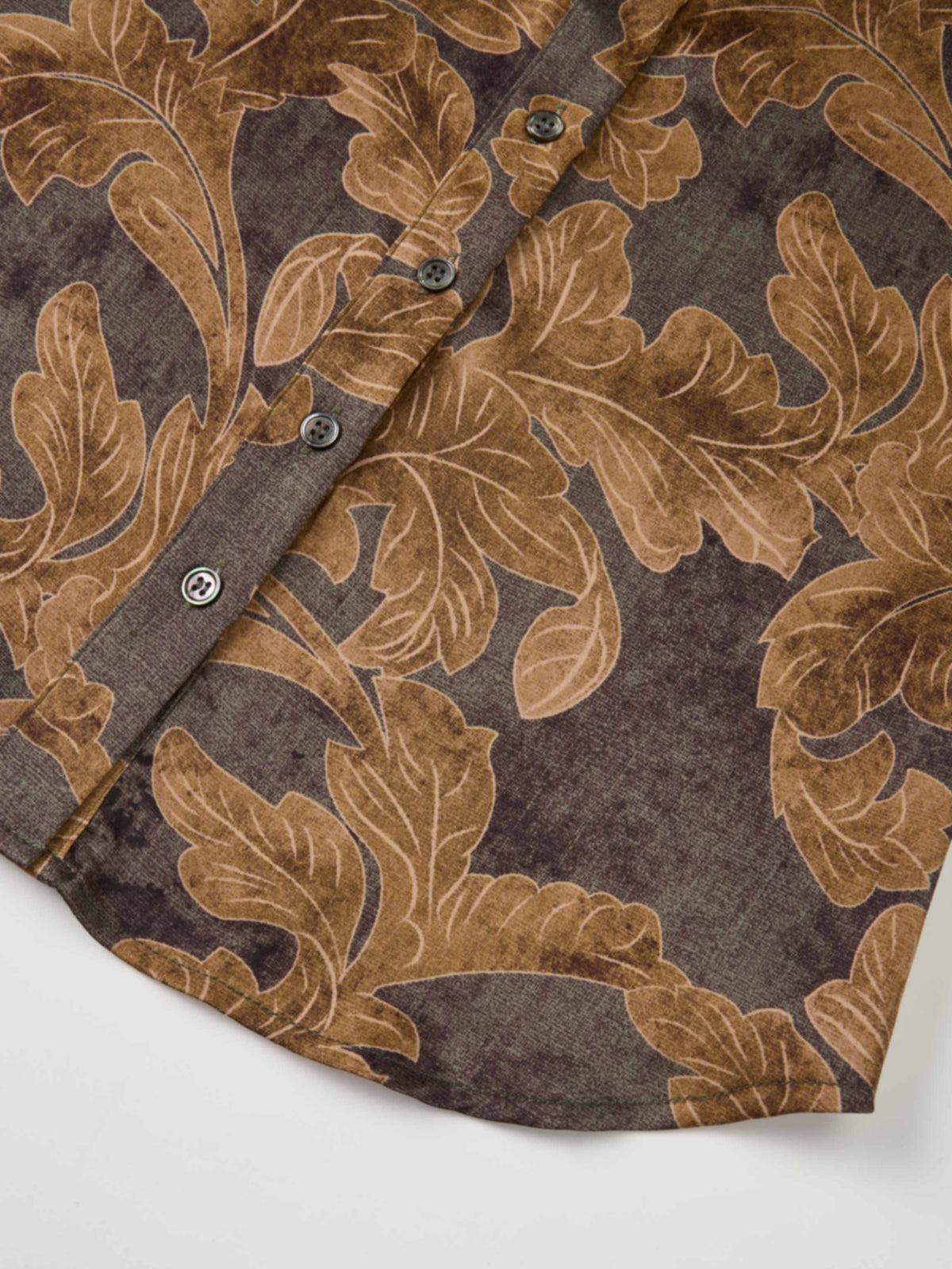 Printed Button Blouse - Gold Floral