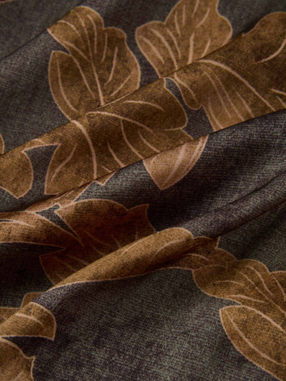 Printed Button Blouse - Gold Floral
