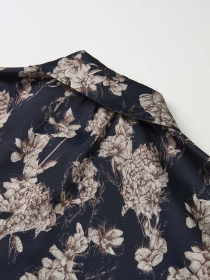 Printed Blouse - Navy Floral