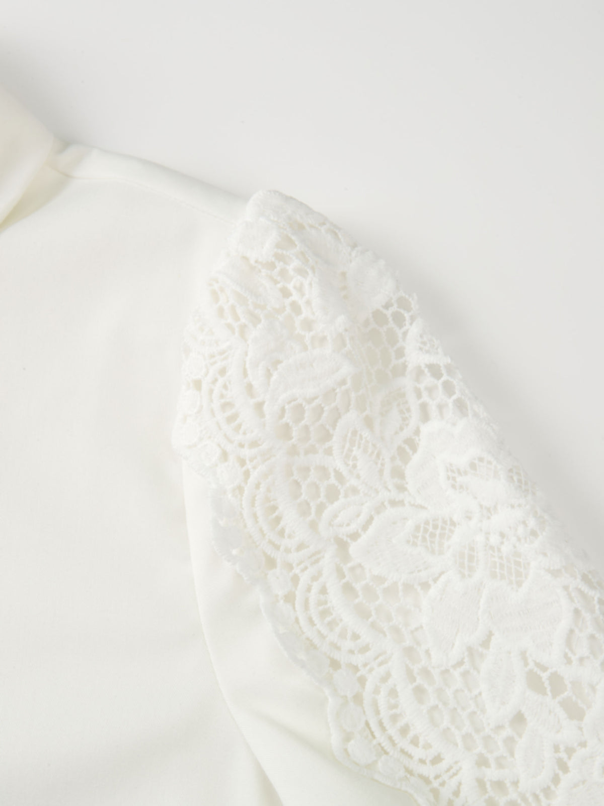 Lace Trim Blouse - White