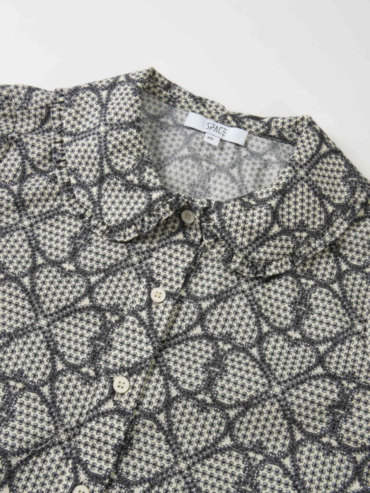 Ruffle Collar Blouse - Heart Design