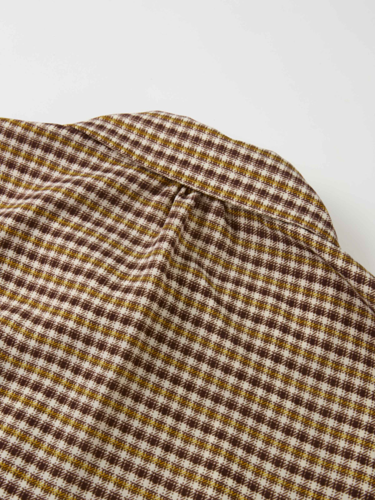 Plaid Button Down Blouse - Brown