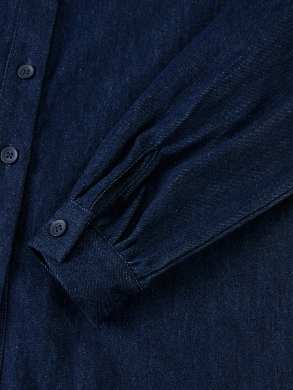 Knit Top Denim Shirt - Blue
