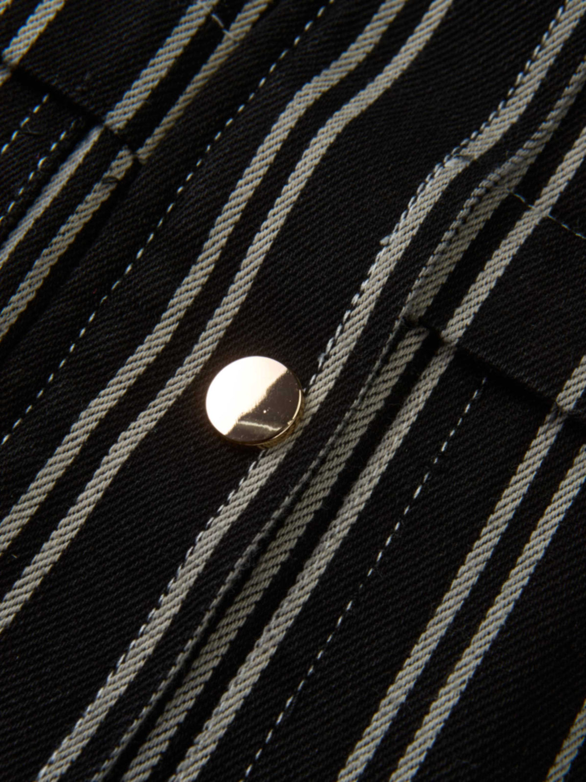 Denim Bomber Jacket - Black/White Stripes