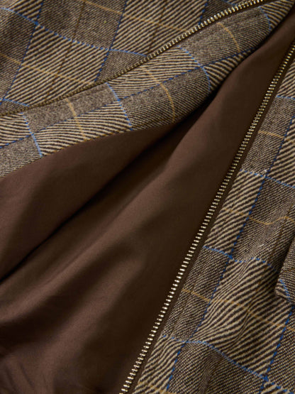 Plaid Bomber Jacket - Brown Plaid