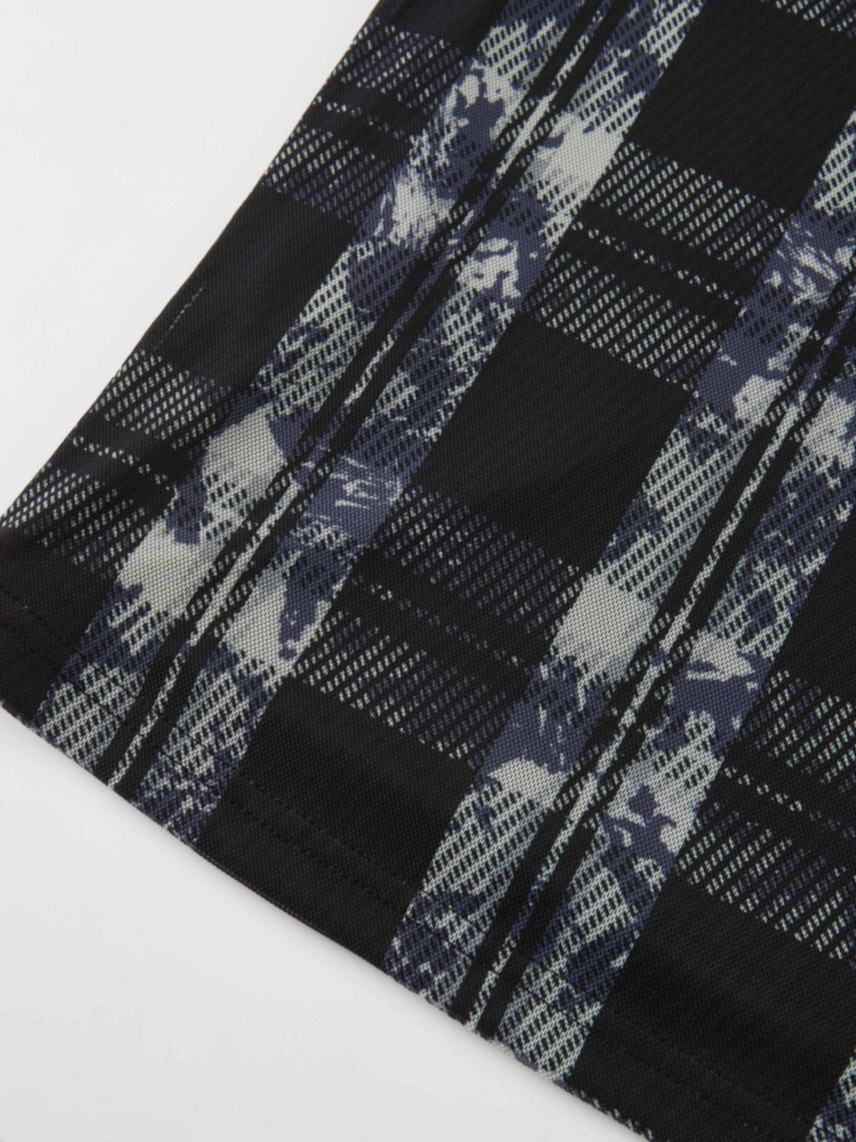 Mesh Plaid Turtleneck - Black Plaid