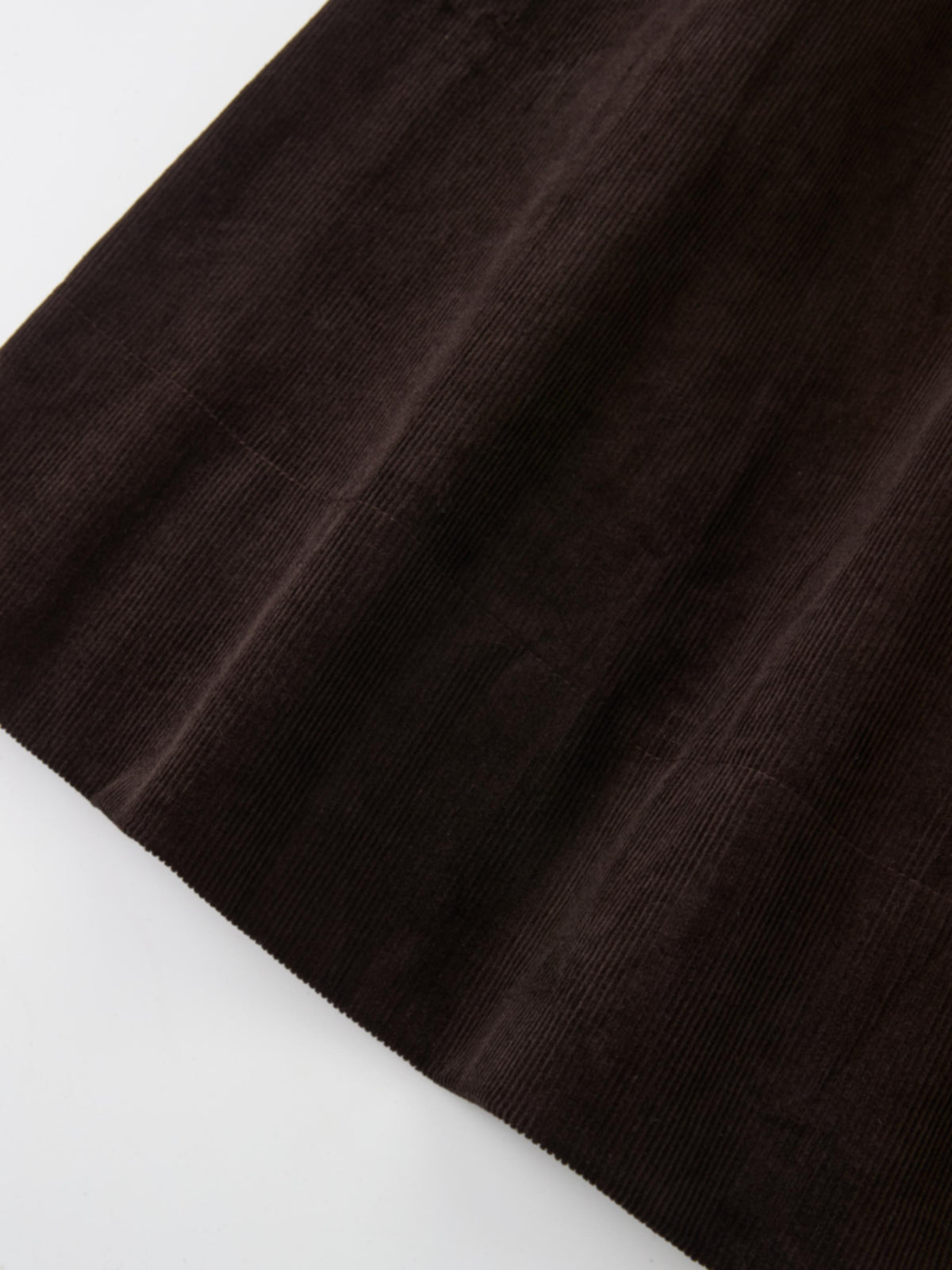 Yoke Gathered Curduroy Skirt - Brown