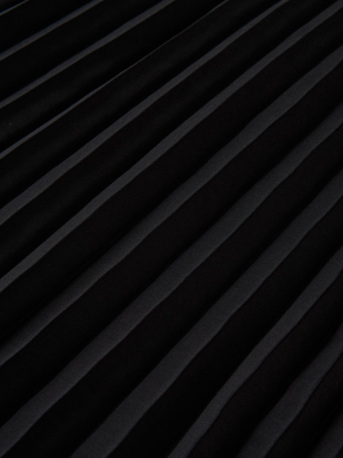 Button Panel Pleated Skirt - Black