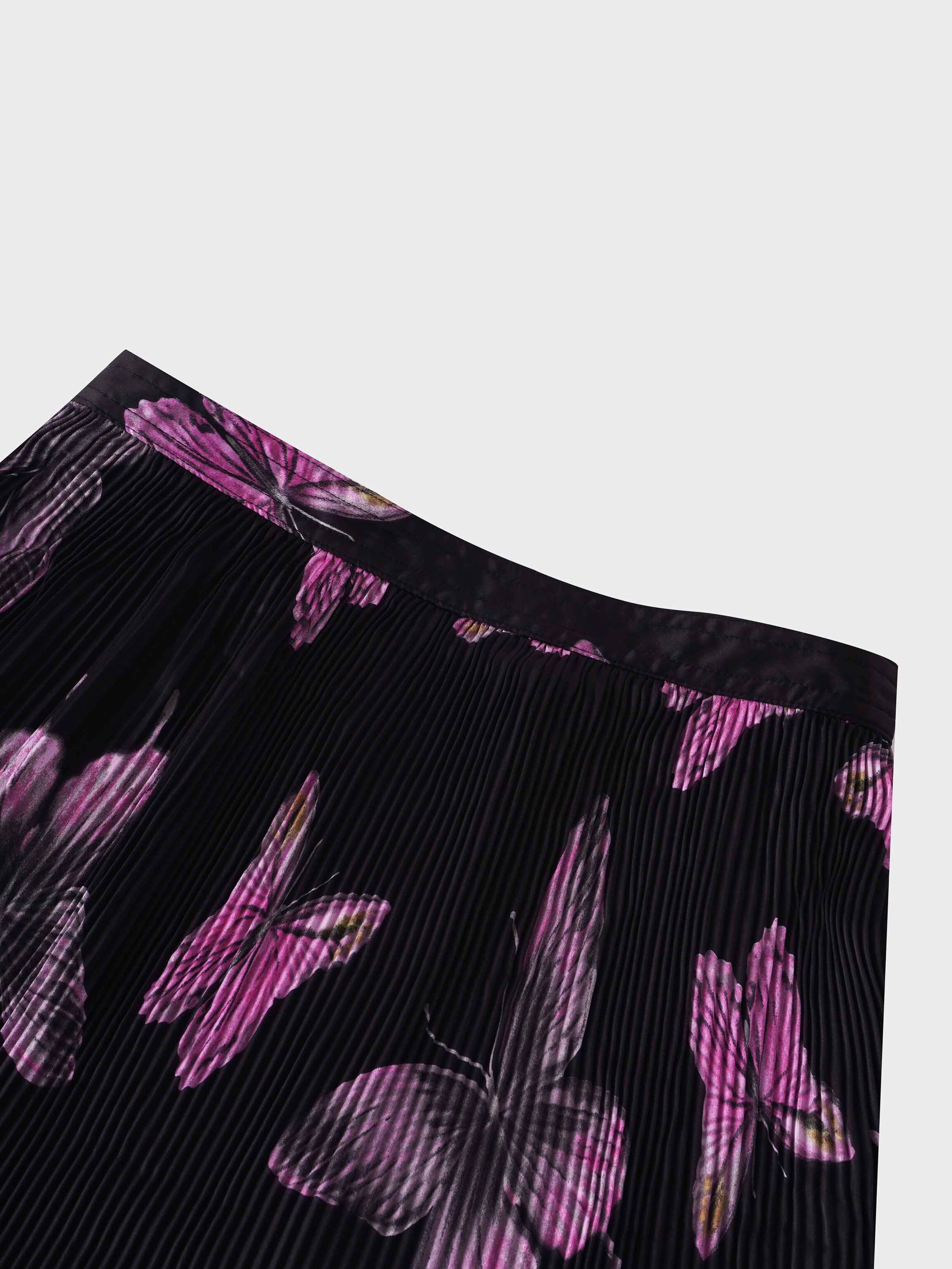 Micro Pleat Tier Skirt - Butterfly