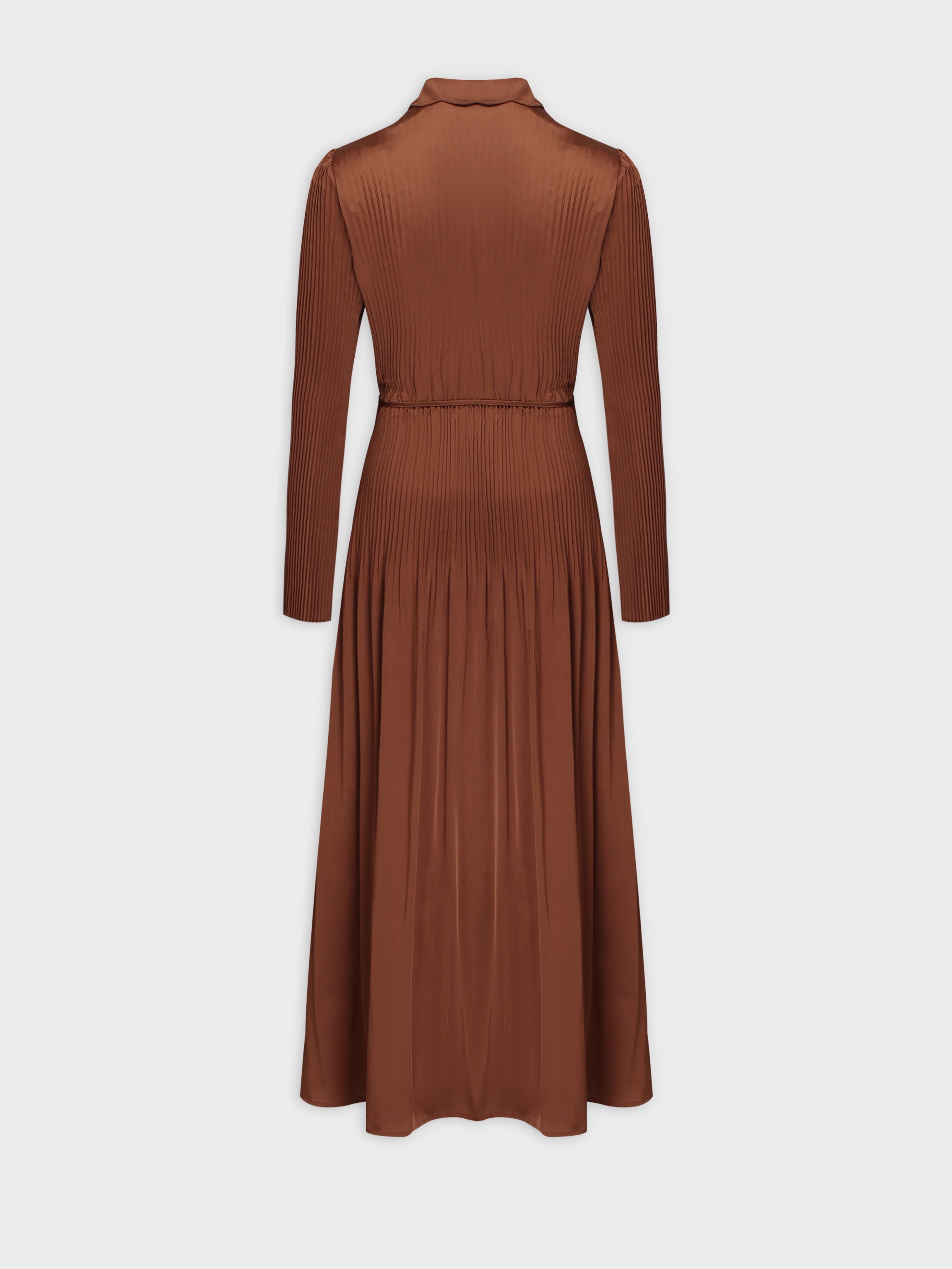 Micro Pleat Dress-Bronze