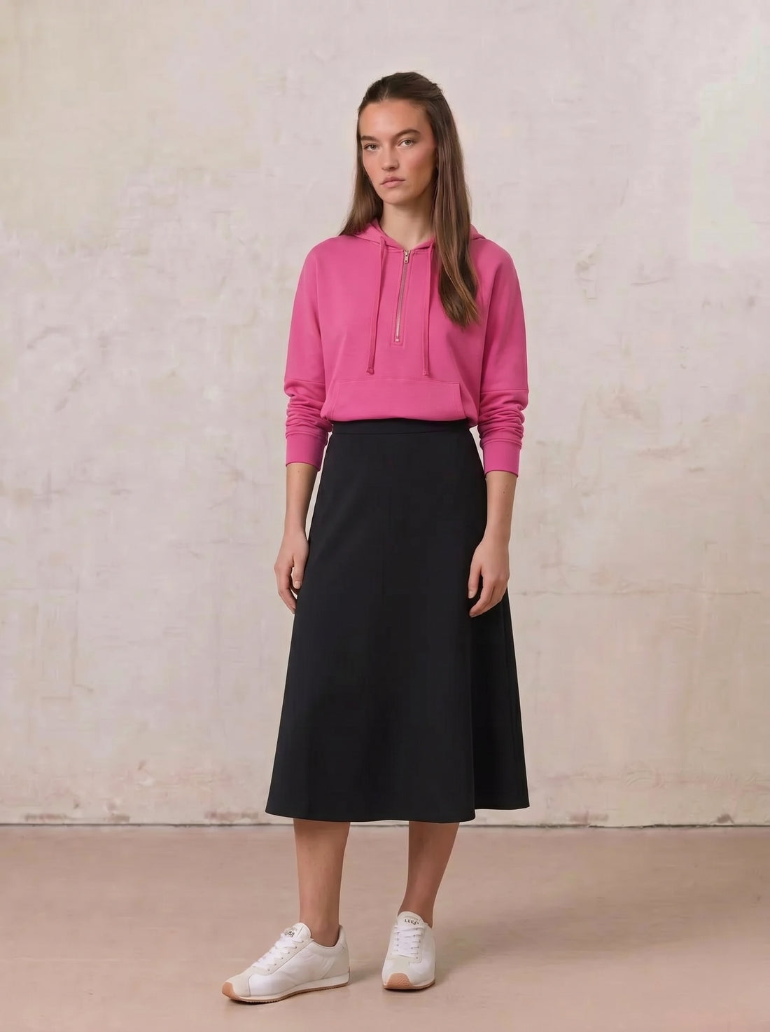 LIGHTWEIGHT 3 PANEL SKIRT-BLACK 25"