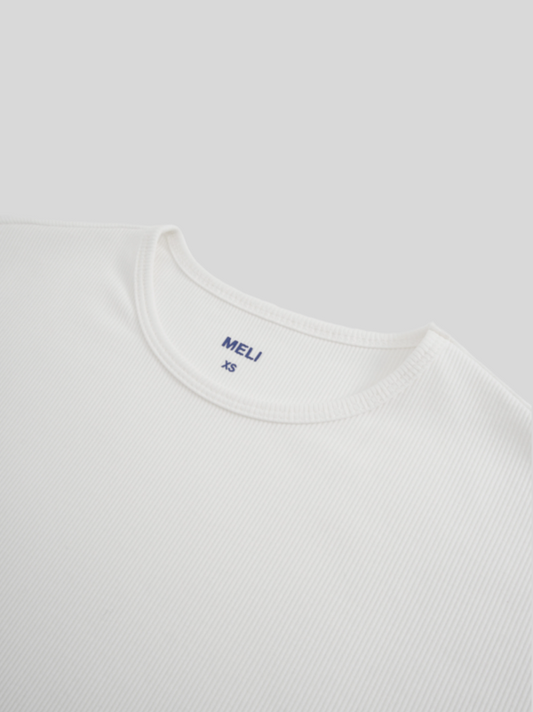 Crew Ribbed Dolman-White