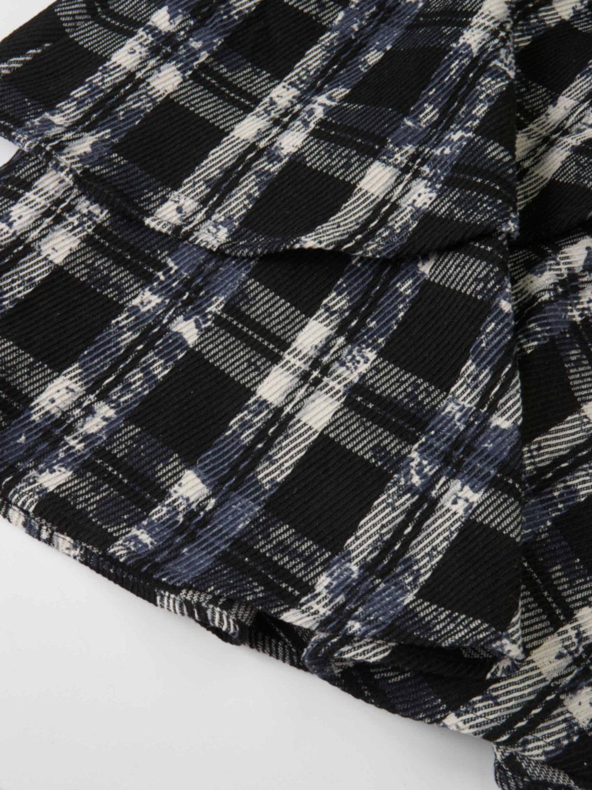 Double Layer Plaid Skirt - Black Plaid