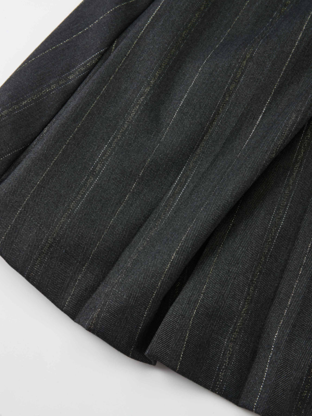 Double Buckle Full Maxi Skirt - Grey Pinstripe