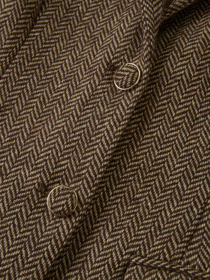 Herringbone Blazer - Brown/Tan