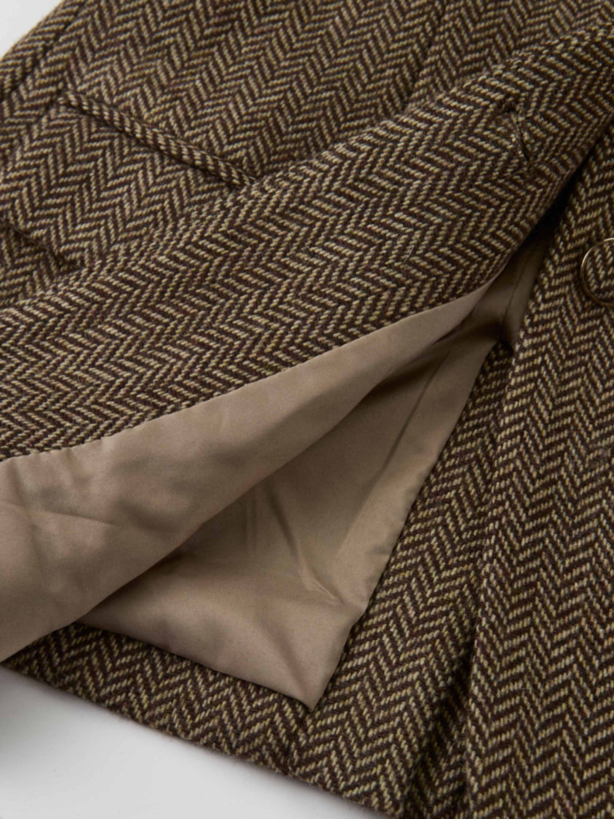Herringbone Blazer - Brown/Tan