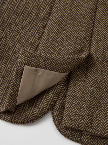Herringbone Blazer - Brown/Tan
