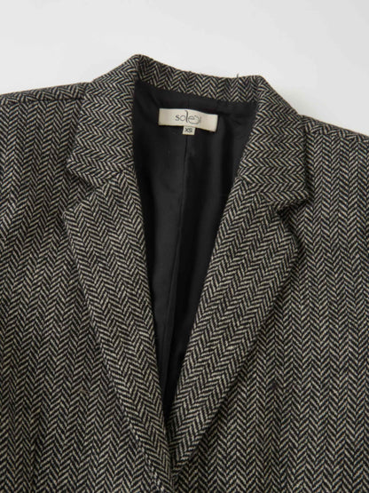 Herringbone Blazer - Black/White