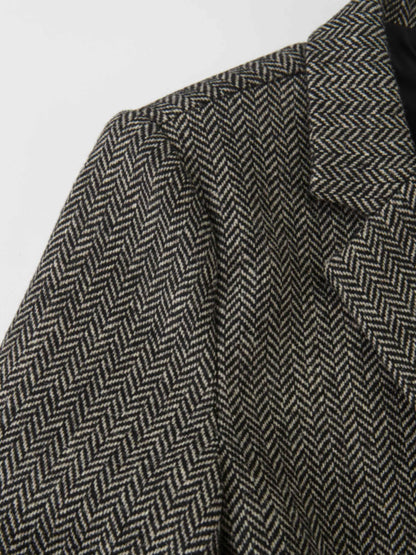 Herringbone Blazer - Black/White