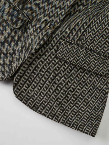 Herringbone Blazer - Black/White