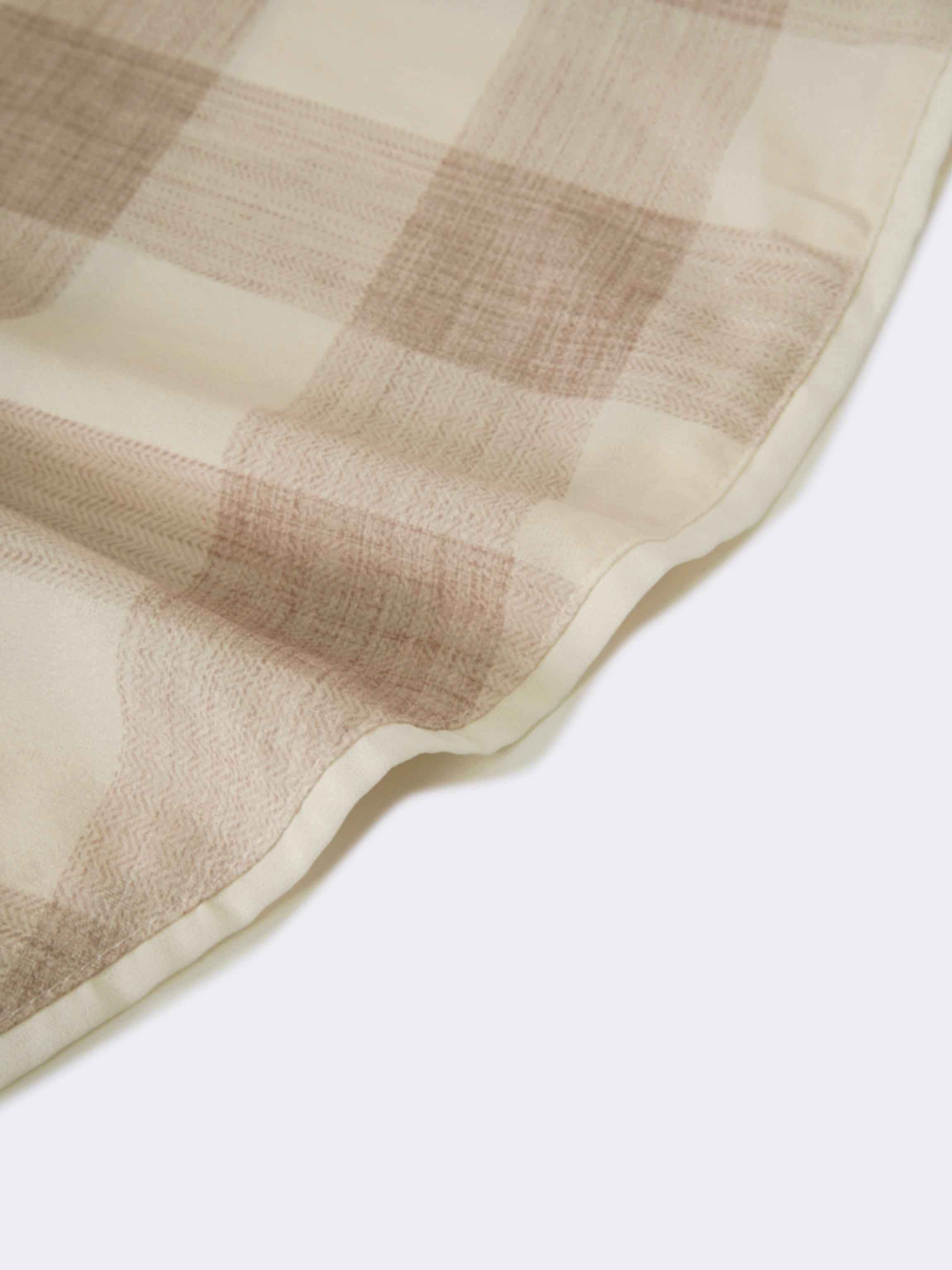 Flutter Sleeve Wrap Dress-Tan Gingham