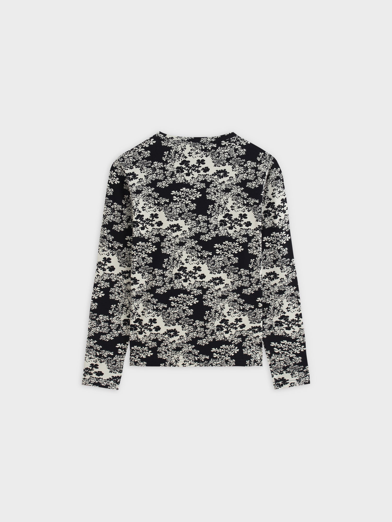 Printed Modal Tee-Black/Ivory Floral