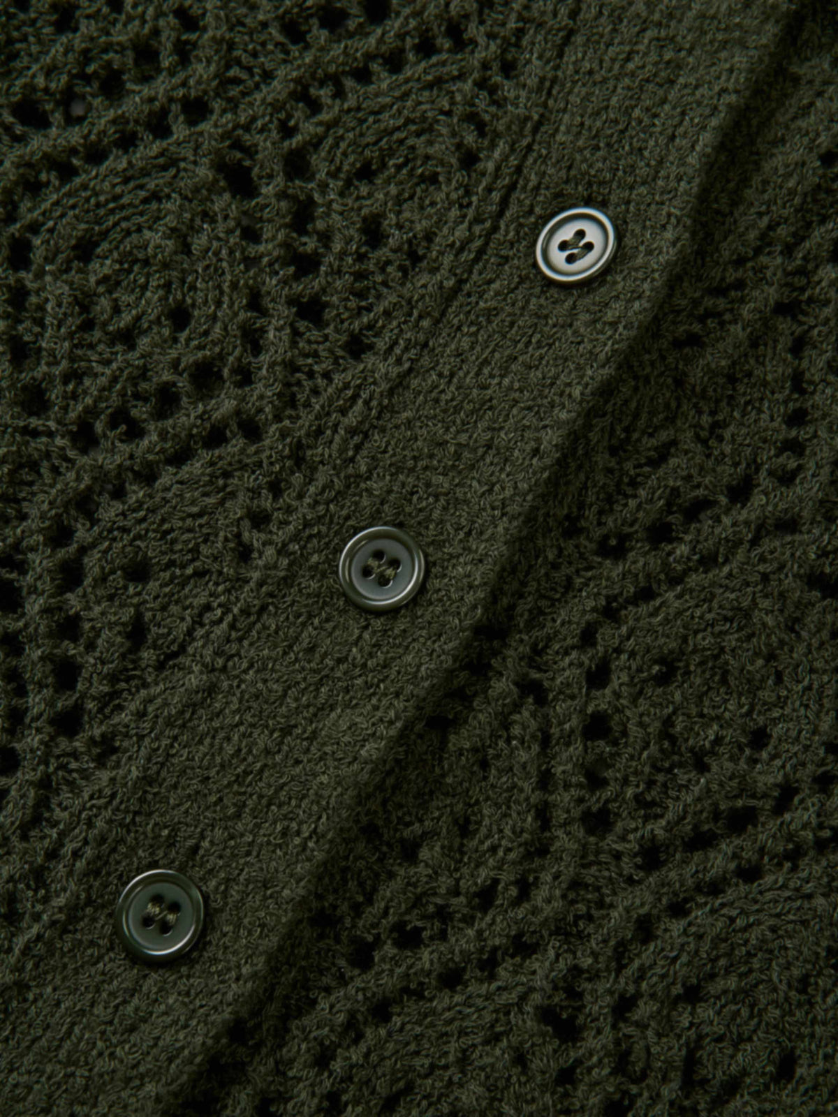 Crochet Cardigan - Olive Green