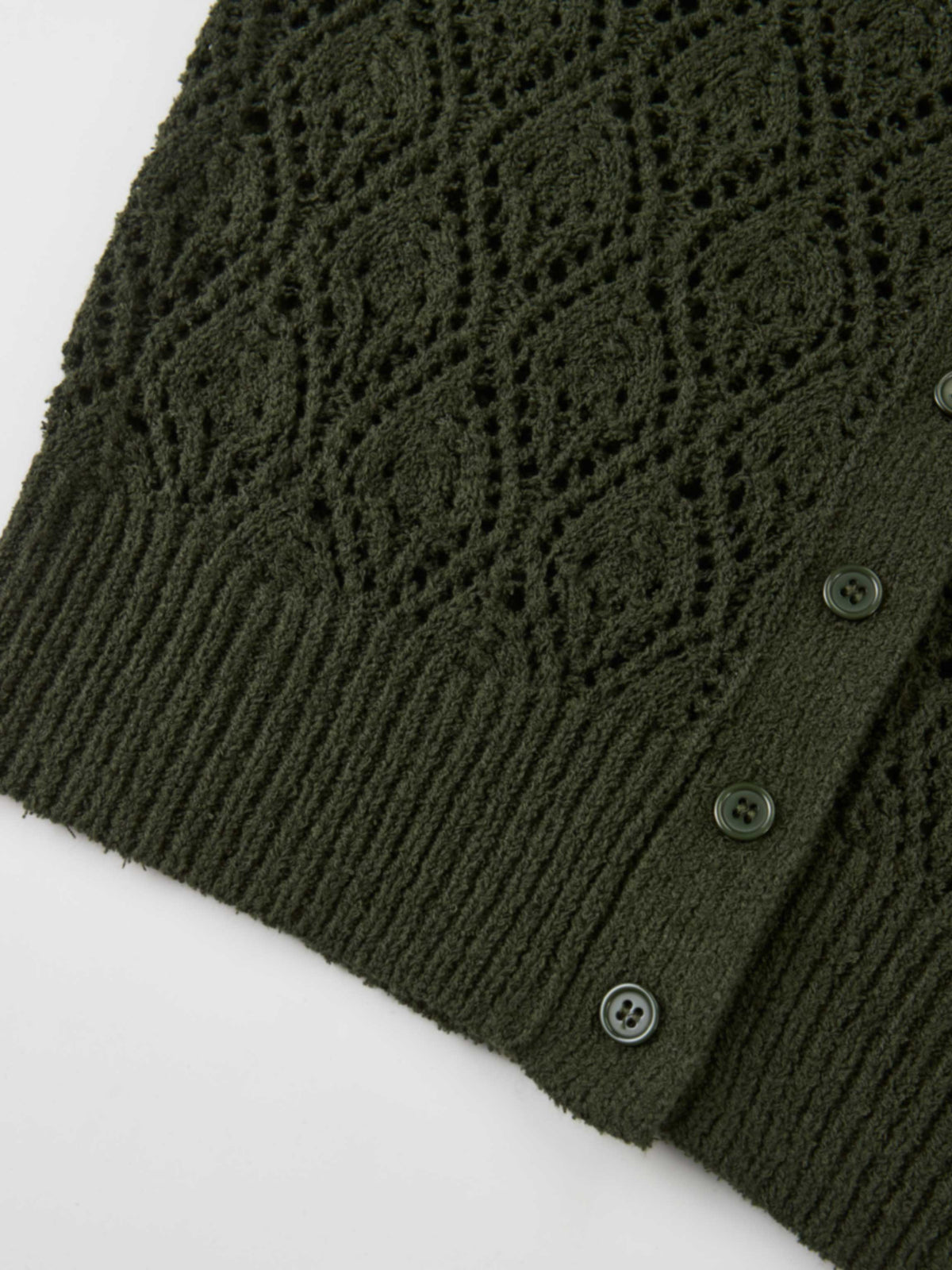 Crochet Cardigan - Olive Green