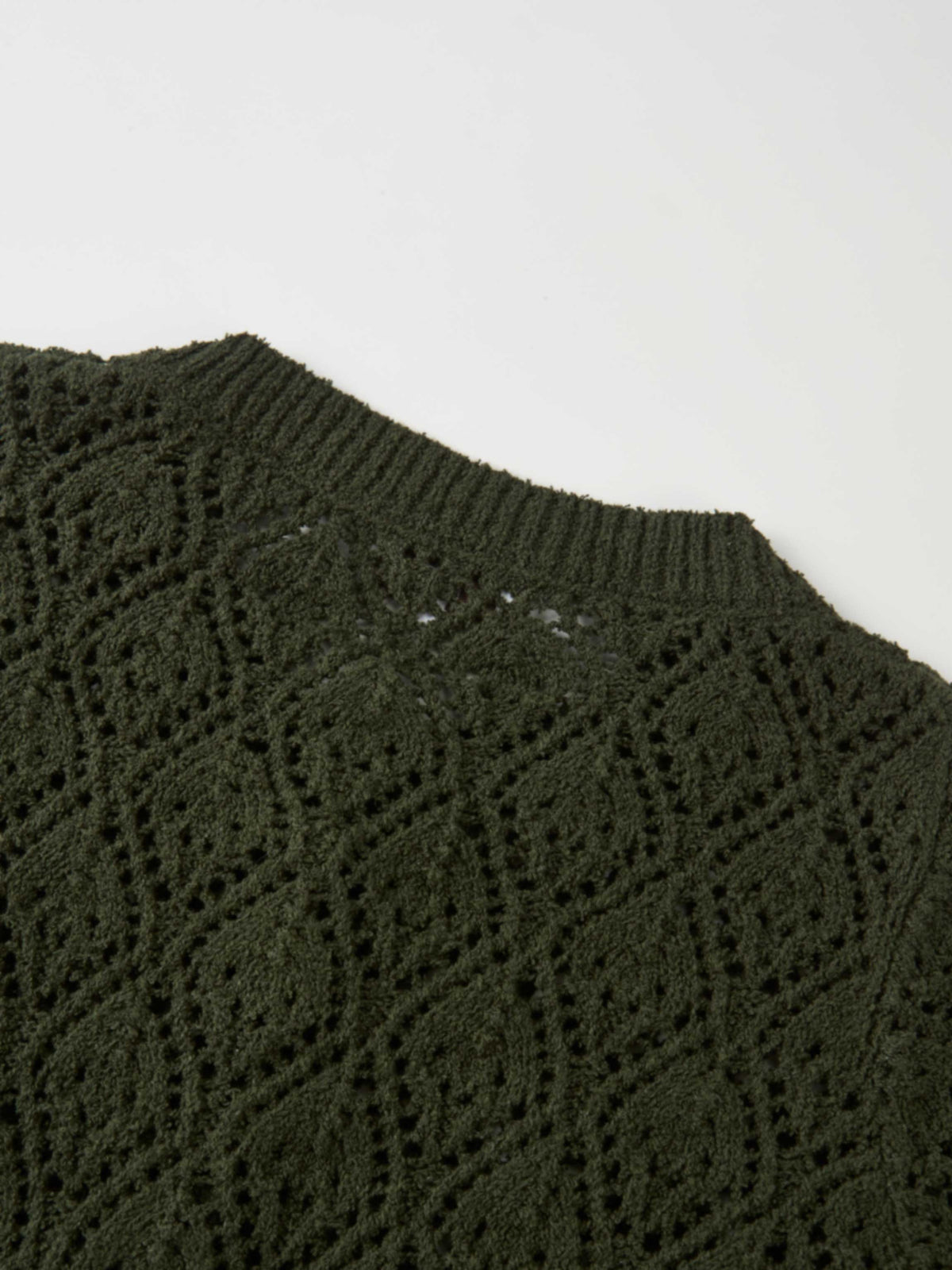 Crochet Cardigan - Olive Green