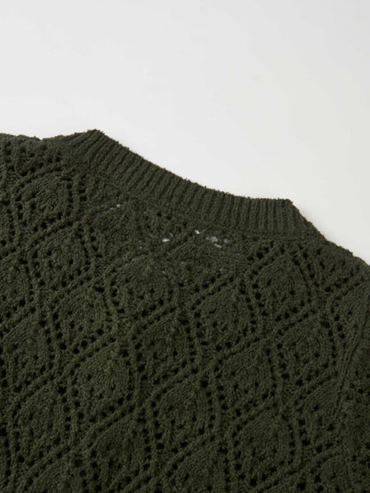 Crochet Cardigan - Olive Green