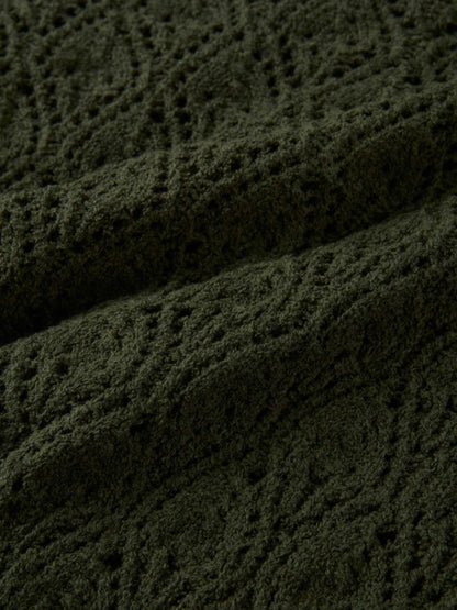 Crochet Cardigan - Olive Green