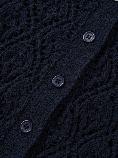 Crochet Cardigan - Navy Blue