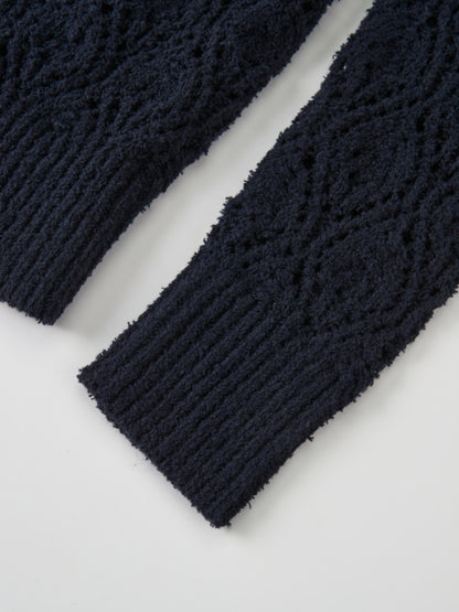 Crochet Cardigan - Navy Blue
