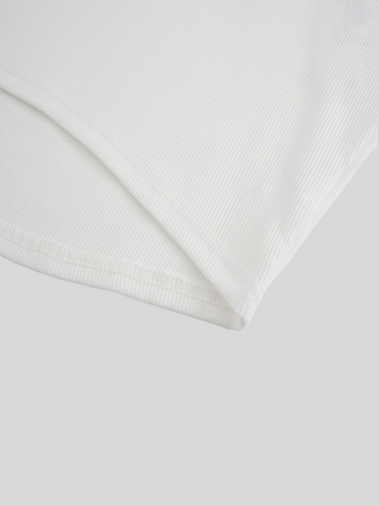Crew Ribbed Dolman-White