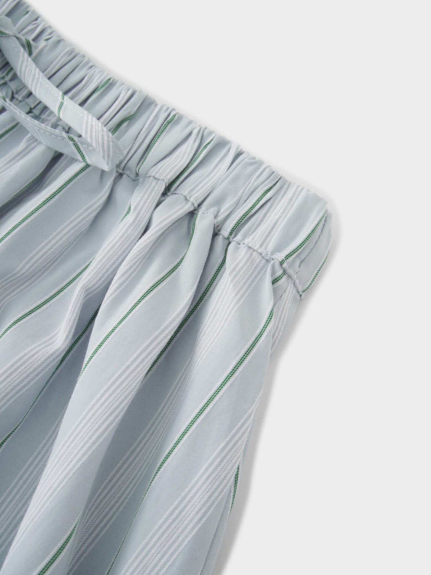 Drawstring Cotton Blend Skirt-Light Blue