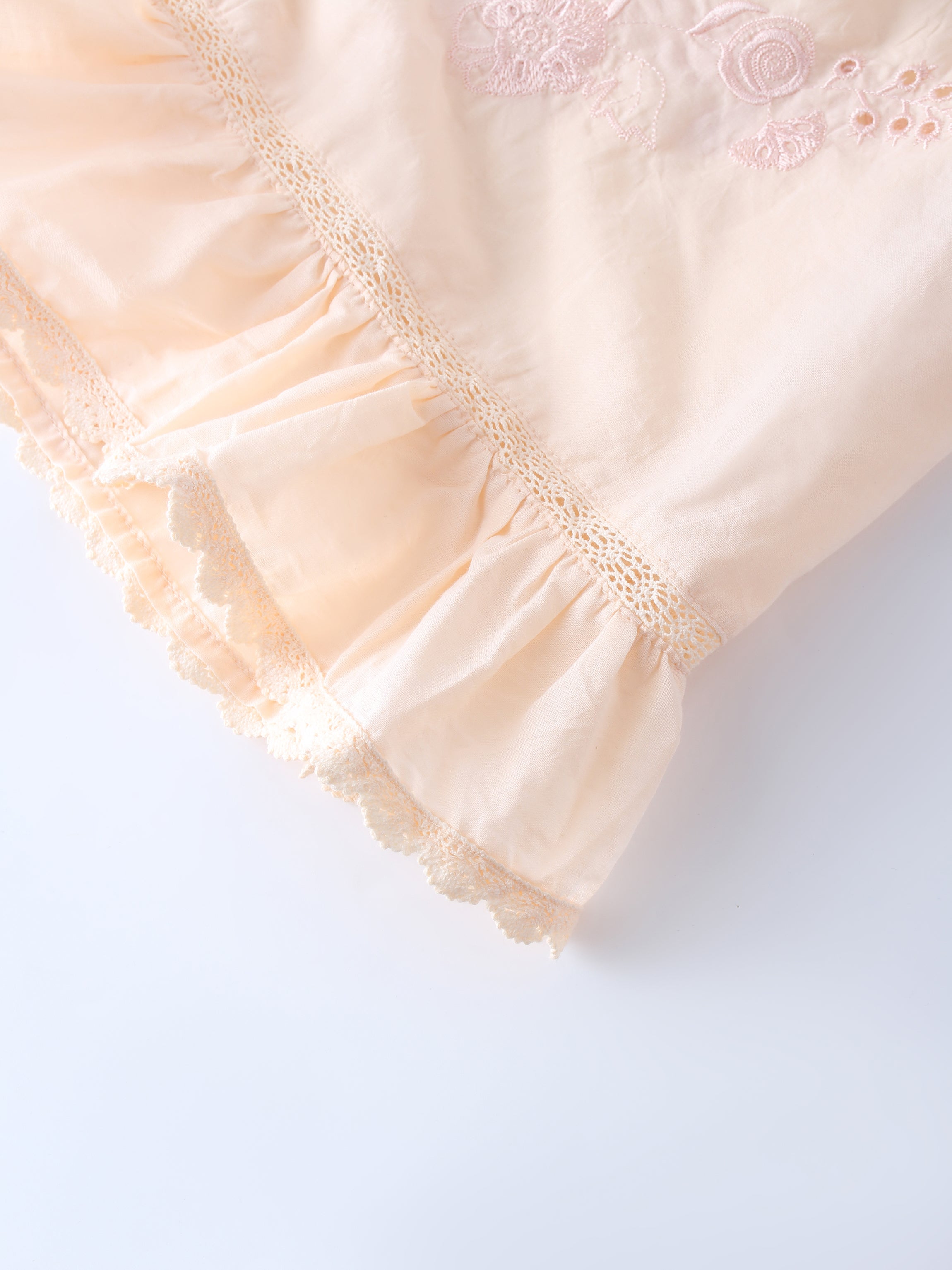 Eyelet Trimmed Skirt-Peach