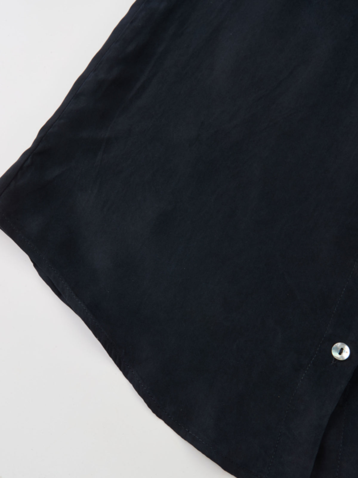 Cupro Button Down Blouse - Navy