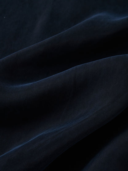 Cupro Button Down Blouse - Navy