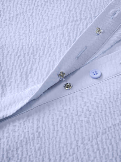 Long Button Down Shirtdress-Light Blue