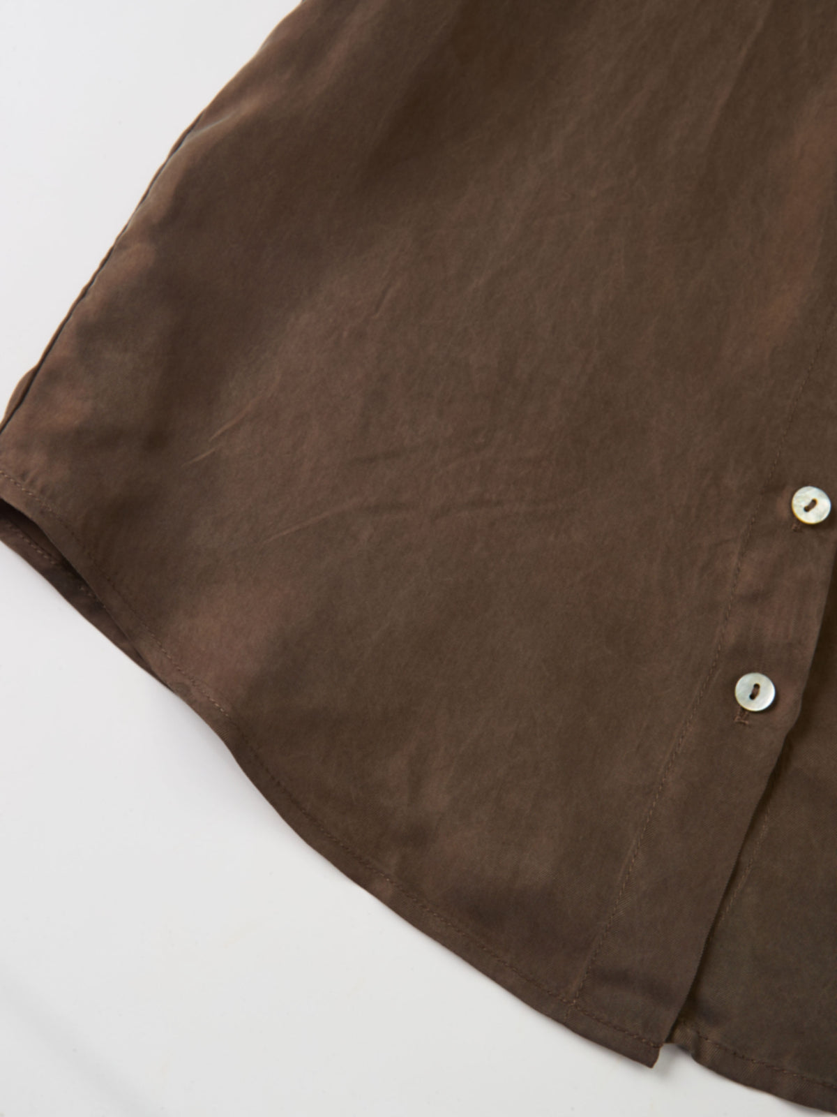 Cupro Button Down Blouse - Warm Taupe
