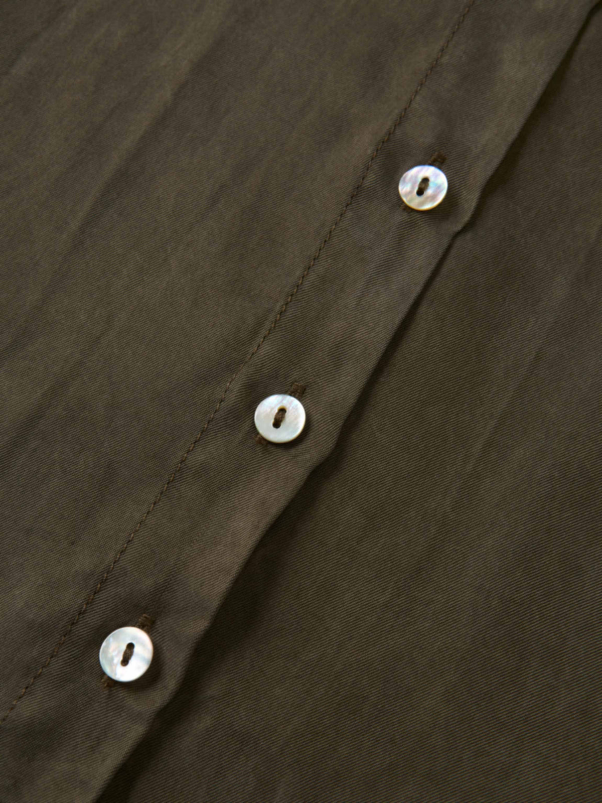 Cupro Button Down Blouse - Olive