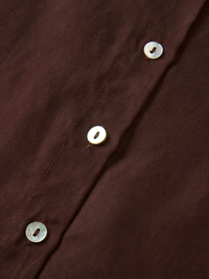 Cupro Button Down Blouse - Brown