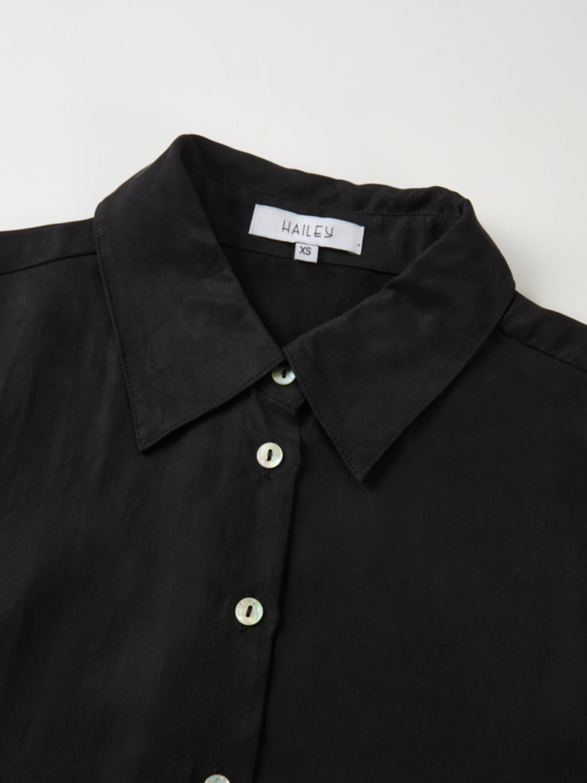 Cupro Button Down Blouse - Black