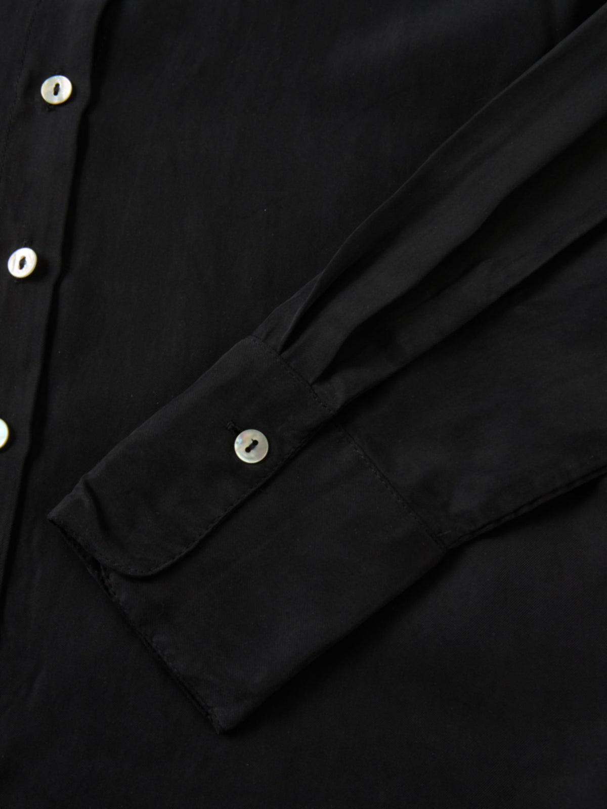 Cupro Button Down Blouse - Black