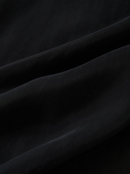 Cupro Button Down Blouse - Black