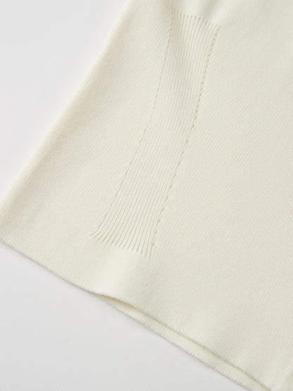 Gold Button Crop Cardigan - Cream