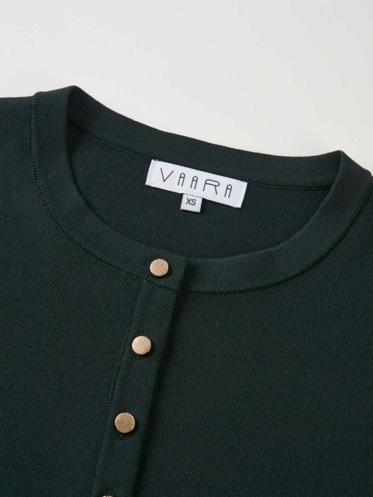 Gold Button Crop Cardigan - Emerald Green