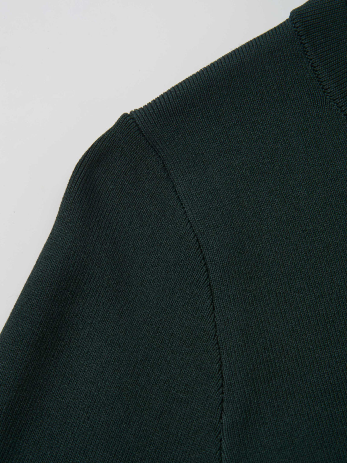 Gold Button Crop Cardigan - Emerald Green